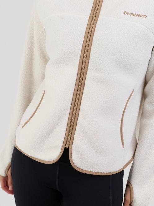 pulover polar pt. femei Fundango Roselake Pile Jacket alb 9