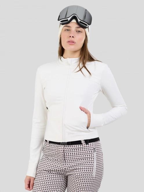 tricou cu maneci lungi, pentru sport pt. femei Fundango Flow Thermo Zip Up nisip 4