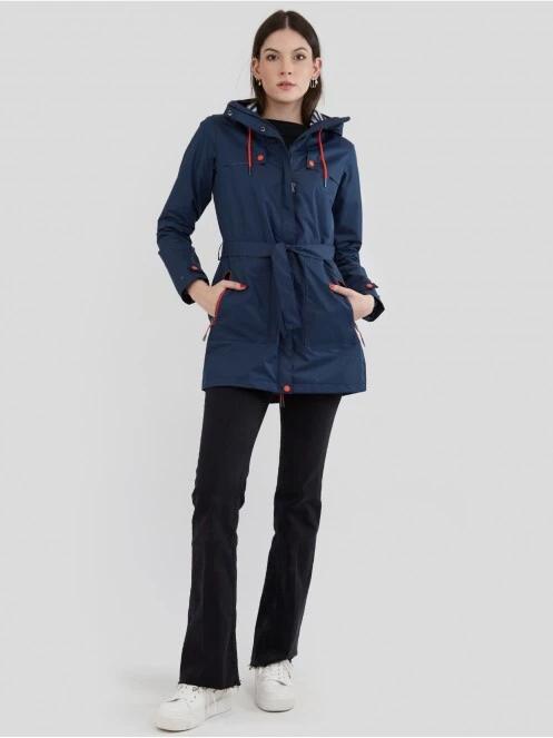 haine de ploaie pt. femei Fundango Regina Waterproof Trench Jacket albastru inchis 4