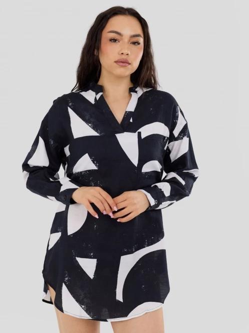 camasa cu maneci lungi pt. femei Fundango Athene Cover-up negru 2