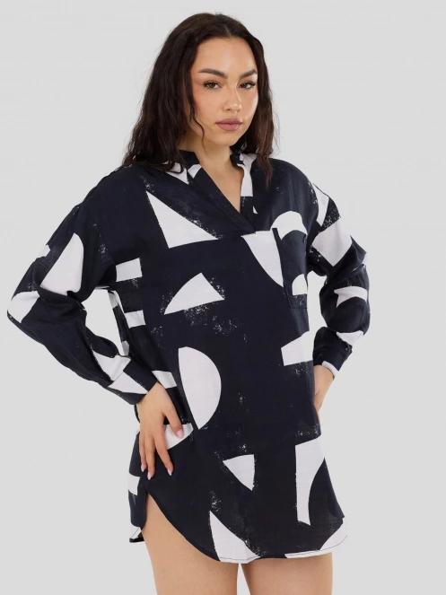 camasa cu maneci lungi pt. femei Fundango Athene Cover-up negru 6