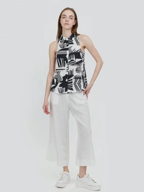 bluza pt. femei Fundango Myrto Sleeveless Shirt negru 4
