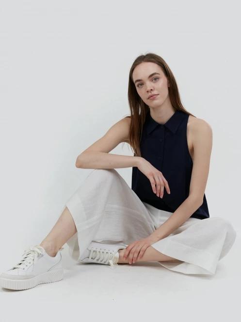bluza pt. femei Fundango Myrto Sleeveless Shirt albastru inchis 5