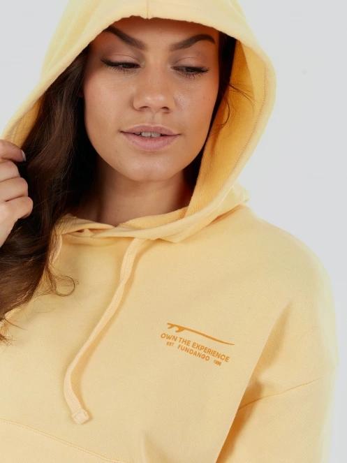 pulover cu gluga pt. femei Fundango Lopez Sweatshirt galben 6