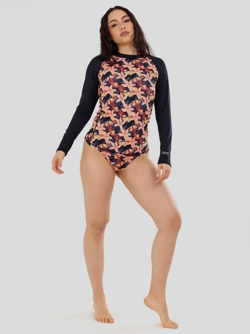 lycra cu maneci lungi pt. femei Fundango Joyce Long Sleeve Rashguard roz 5