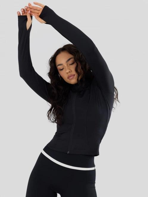 tricou cu maneci lungi, pentru sport pt. femei Fundango Flop Zip Up Top negru 5