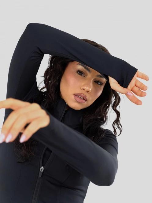 tricou cu maneci lungi, pentru sport pt. femei Fundango Flop Zip Up Top negru 7