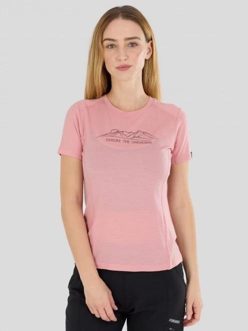 top lenjerie de corp pt. femei Fundango Reinga Merino T-shirt roz 2
