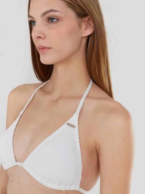 sutien bikini pt. femei Fundango Innisfil Triangle Jacquard Top alb 5