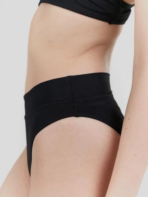 chiloti bikini pt. femei Fundango Sahara Mid Waist Full Bottom negru 6