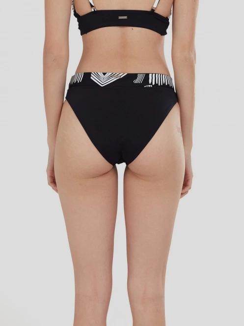 chiloti bikini pt. femei Fundango Sahara Mid Waist Full Bottom negru 3