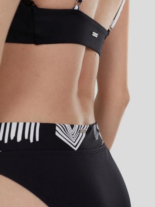chiloti bikini pt. femei Fundango Sahara Mid Waist Full Bottom negru 5