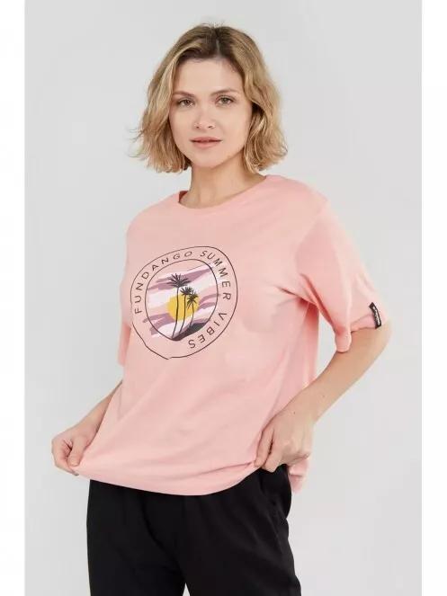 tricou cu maneci scurte pt. femei Fundango Nandelit T-shirt roz 2