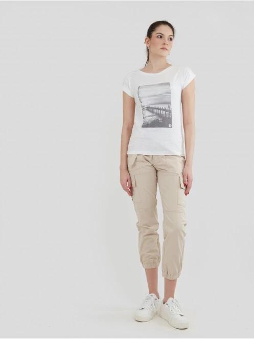 tricou cu maneci scurte pt. femei Fundango Amira T-shirt alb 4