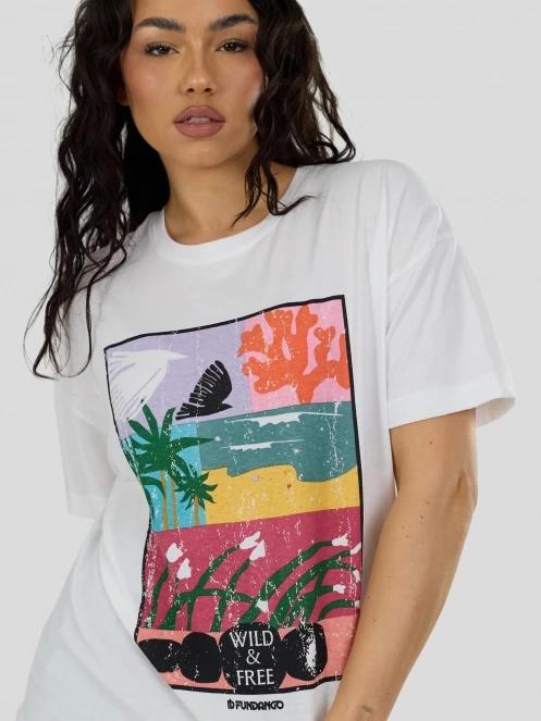 tricou cu maneci scurte pt. femei Fundango Sunshine II Surf-T alb 6