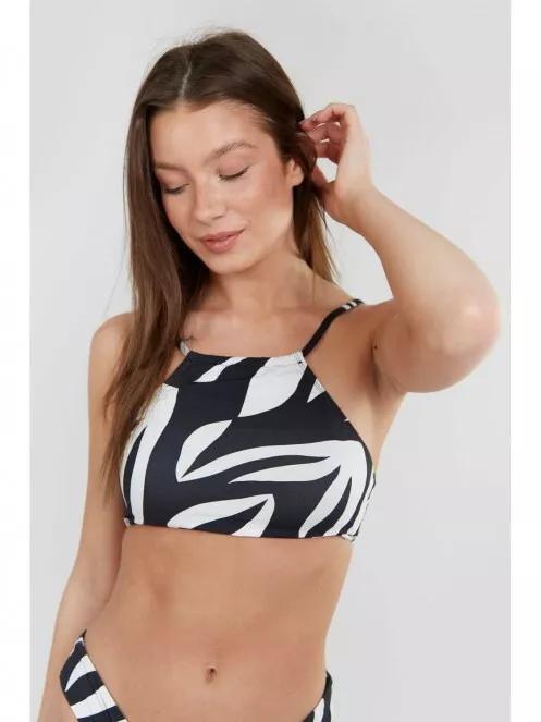 sutien bikini pt. femei Fundango Hogg High Neck Top negru 2