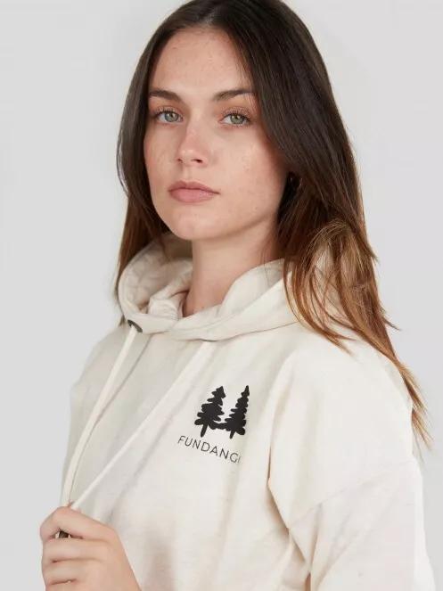 pulover cu gluga pt. femei Fundango Haley Hooded Sweatshirt alb 4