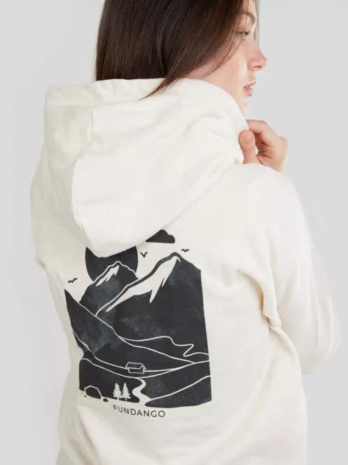 pulover cu gluga pt. femei Fundango Haley Hooded Sweatshirt alb 5