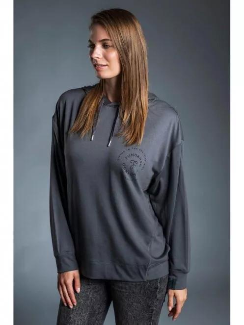 pulover cu gluga pt. femei Fundango RICHMOND Hooded Pullover gri 3