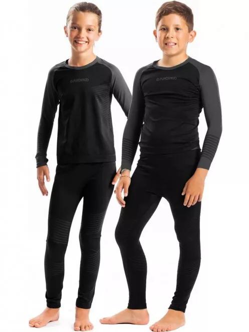 set de lenjerie de corp Fundango SEAMLESS JR Baselayer Set negru 2