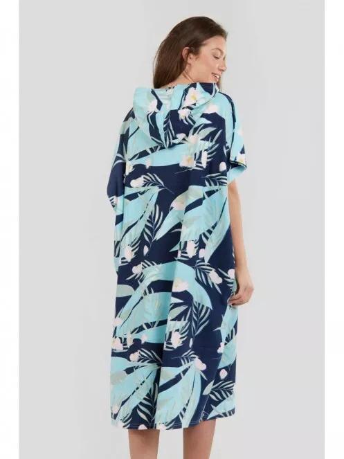 halat de baie pt. femei Fundango Amarante Surf Poncho albastru 3