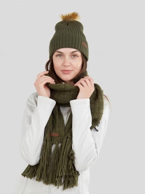 caciula cu mot pt. femei Fundango Merna Beanie oliv 3
