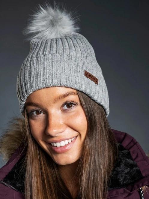caciula cu mot pt. femei Fundango MERNA Beanie gri 3