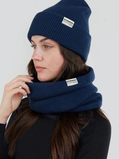 esarfa tubulara Fundango Tara Neckwarmer albastru inchis 3