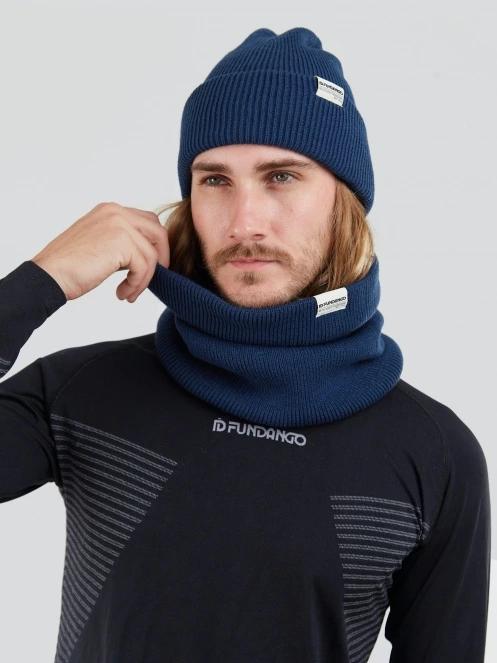 esarfa tubulara pt. barbati Fundango Tara Neckwarmer albastru inchis 4