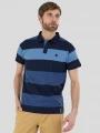 tricou cu guler pt. barbati Fundango Incognito Stripe Poloshirt albastru inchis 1