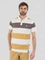 tricou cu guler pt. barbati Fundango Incognito Stripe Poloshirt galben 1