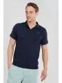 tricou cu guler pt. barbati Fundango Incognito Poloshirt albastru inchis 1