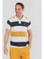 tricou cu guler pt. barbati Fundango Incognito stripe Poloshirt alb 1
