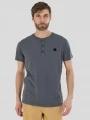 tricou cu maneci scurte pt. barbati Fundango Phase Henley T-shirt gri 1