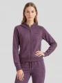 pulover cu gluga pt. femei Fundango Coreline Full-Zip Sweater violet 1