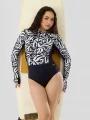 costum de baie pt. femei Fundango Dolphin Long Sleeve Suit negru 1