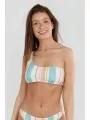 sutien bikini pt. femei Fundango Madison One Shoulder Top alb 1